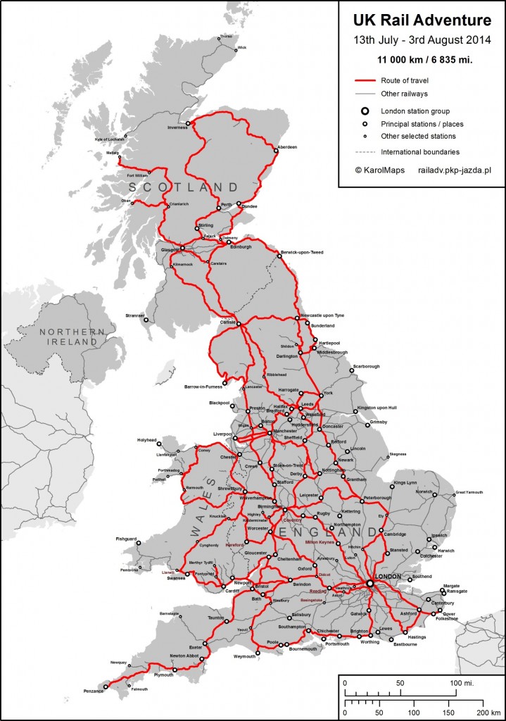 Map - UK Rail Adventure